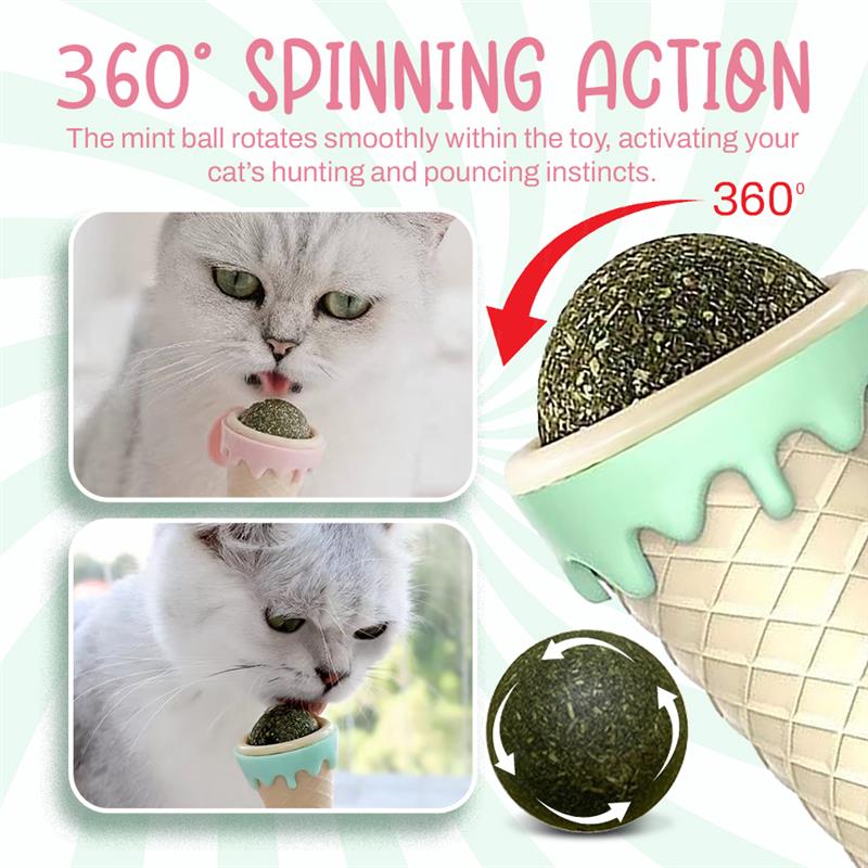 Seurico™ Ice cream spinning mint ball cat toy