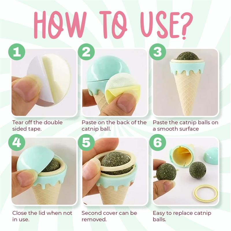 Seurico™ Ice cream spinning mint ball cat toy