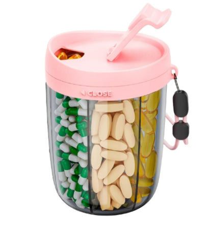 🎁Last Day Promotion🔥Pill Dispenser Bottle with 6 Compartments | Never Miss a Dose Again! 💊⏰