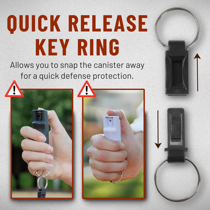 ODEIUN Advanced Compact Pepper Spray | Quick Release Keychain & Police Strength (3-in-1 Formula)