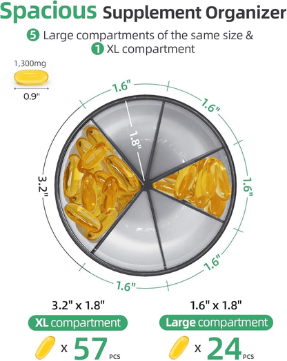 🎁Last Day Promotion🔥Pill Dispenser Bottle with 6 Compartments | Never Miss a Dose Again! 💊⏰