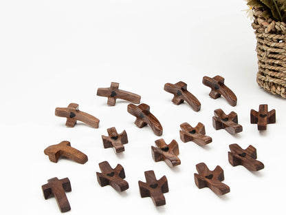 Cross My Heart, Encouragement Gift, Relieve Anxiety Comfort for Clutching, Clinging and Praying, Pocket Olive Wood Cross Religious Gift for Children and Adults