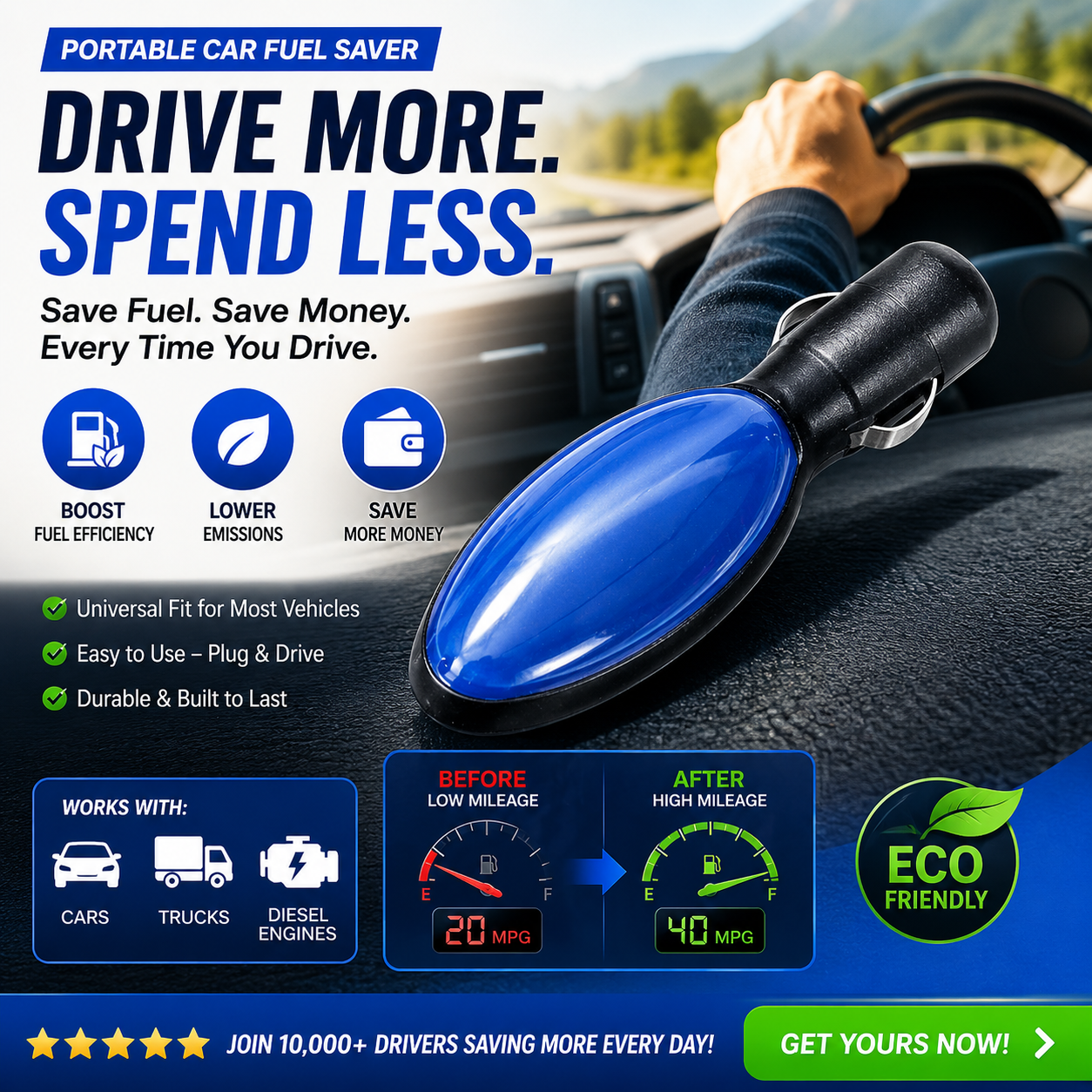 Car Fuel Saver for Gasoline & Diesel Vehicles