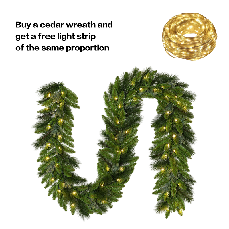 Christmas Wreath with Free LED Light Strip