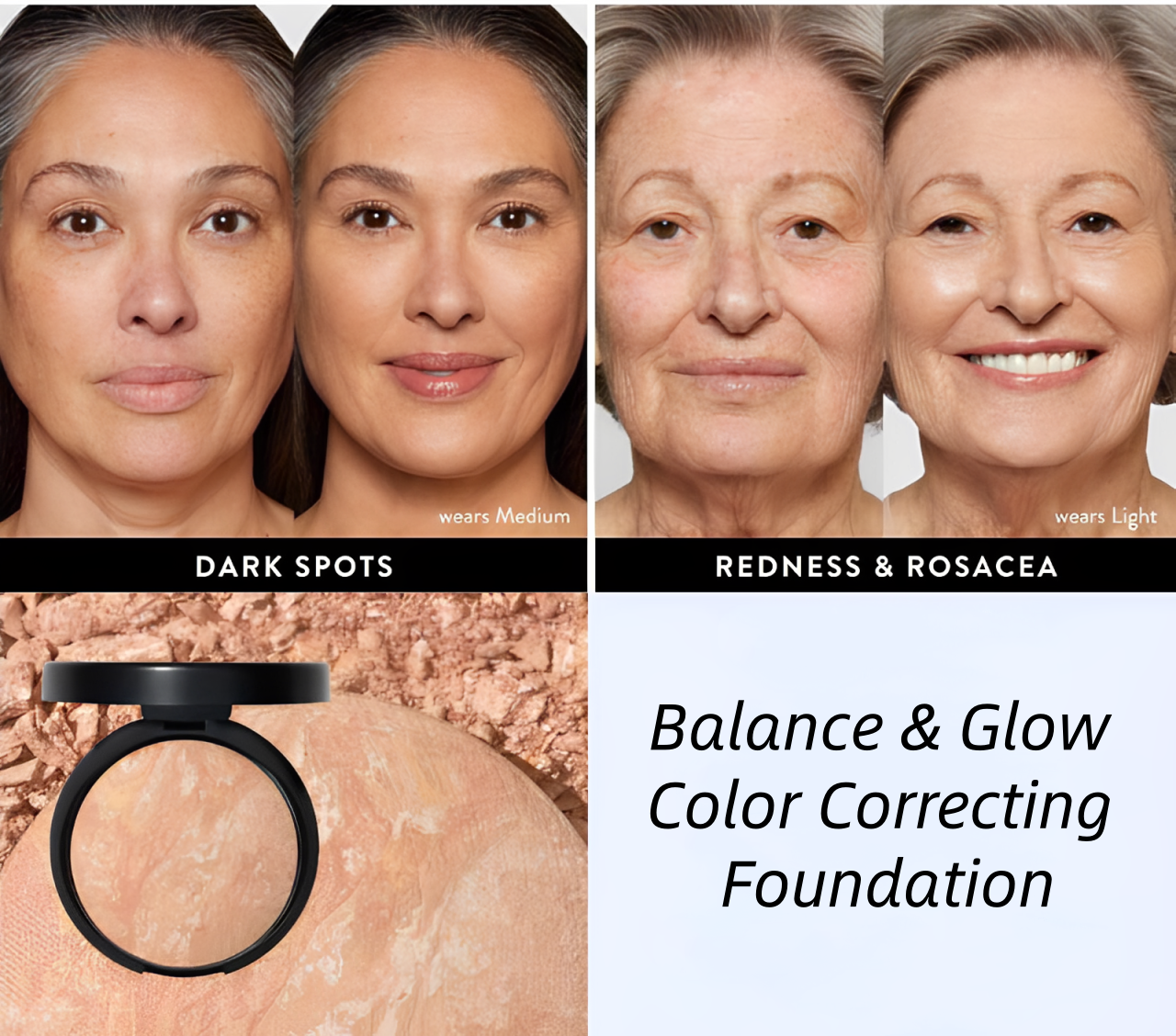 Final 3 Hours: 60% OFF🔥Balance & Glow Starter Kit -  Foundation, Full Face Palette & Brush