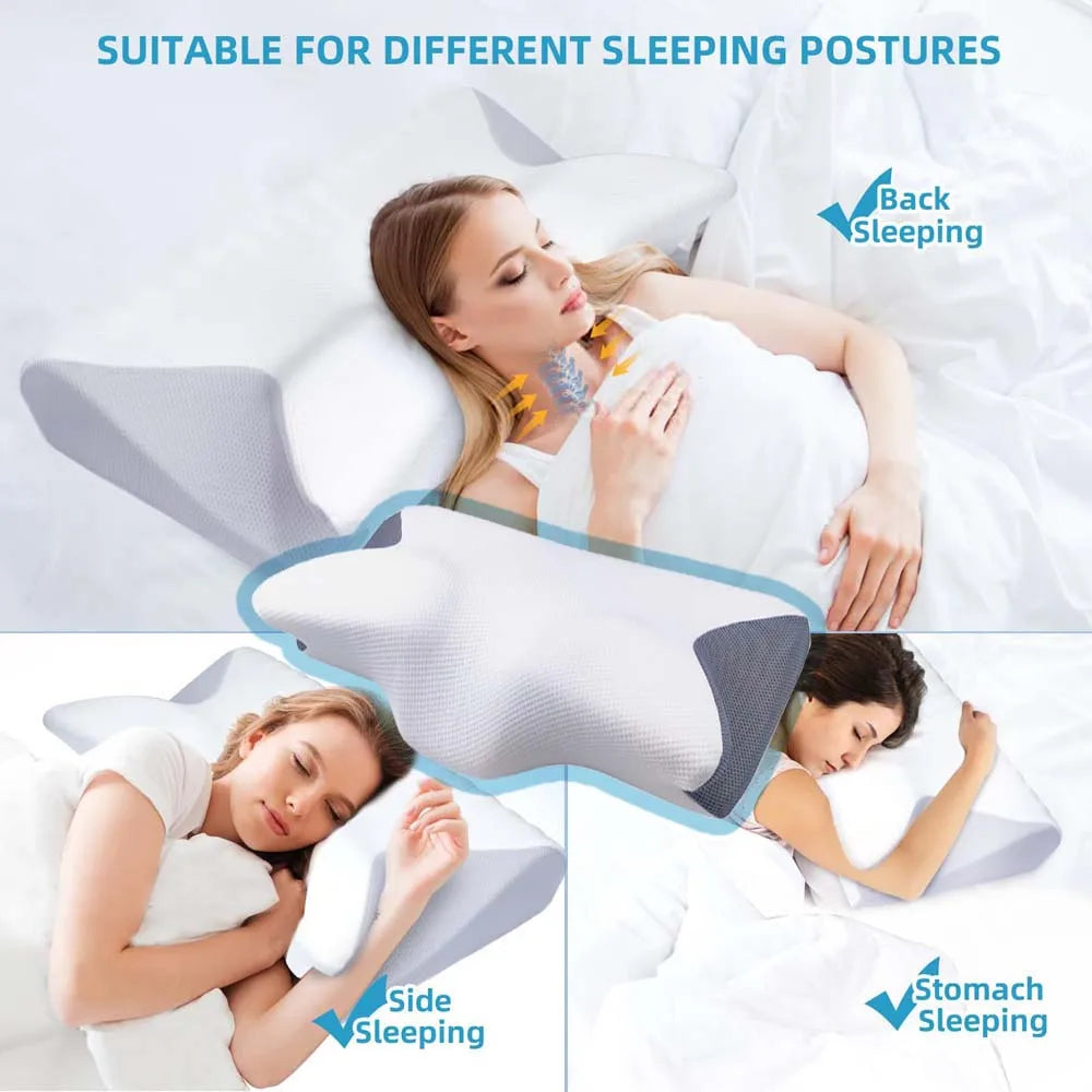 Memory Foam Neck Support Pillow for a Good Night's Sleep