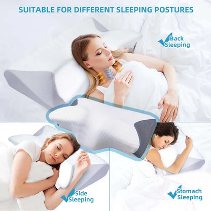 Memory Foam Neck Support Pillow for a Good Night's Sleep