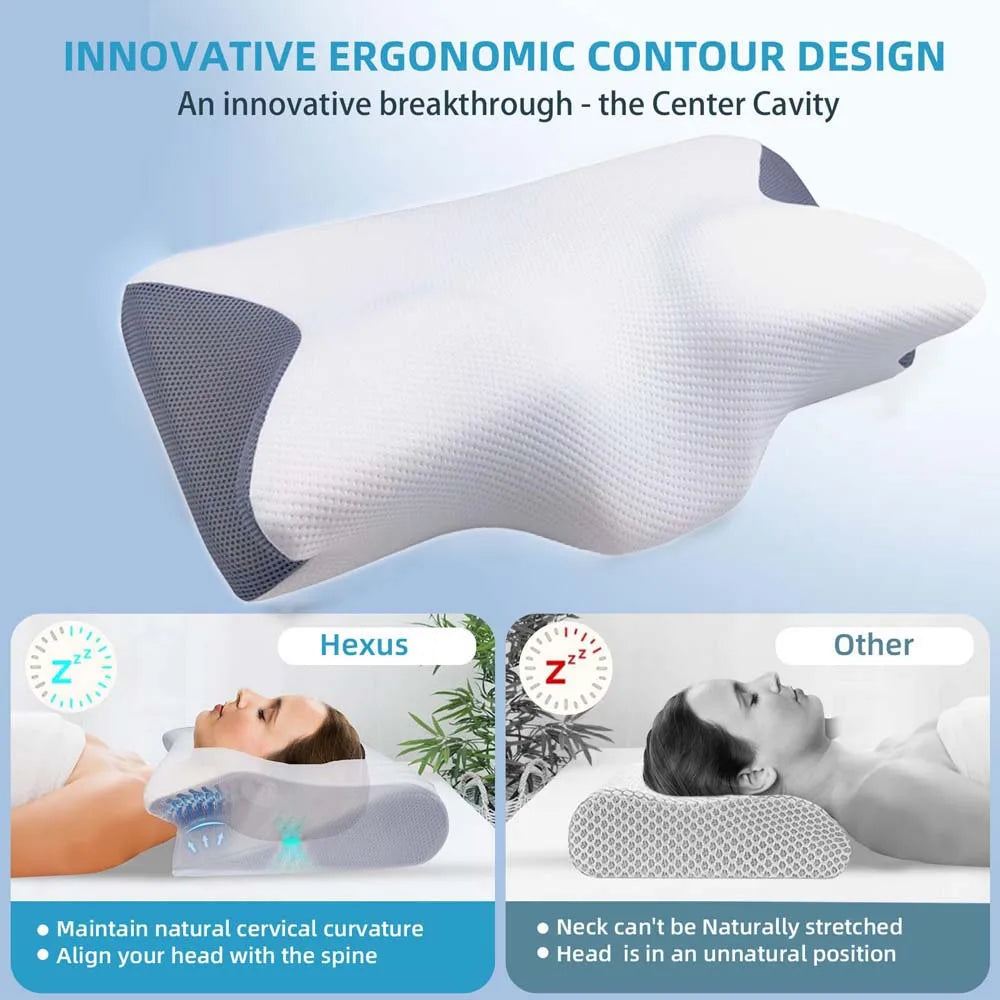 Memory Foam Neck Support Pillow for a Good Night's Sleep