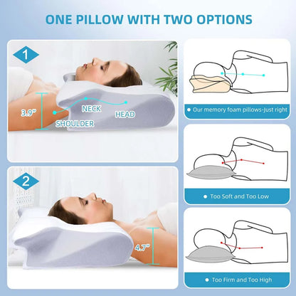 Memory Foam Neck Support Pillow for a Good Night's Sleep