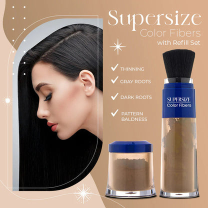 Exclusive No Hair Damage Patent: Supersize Color Fibers with Refill Set