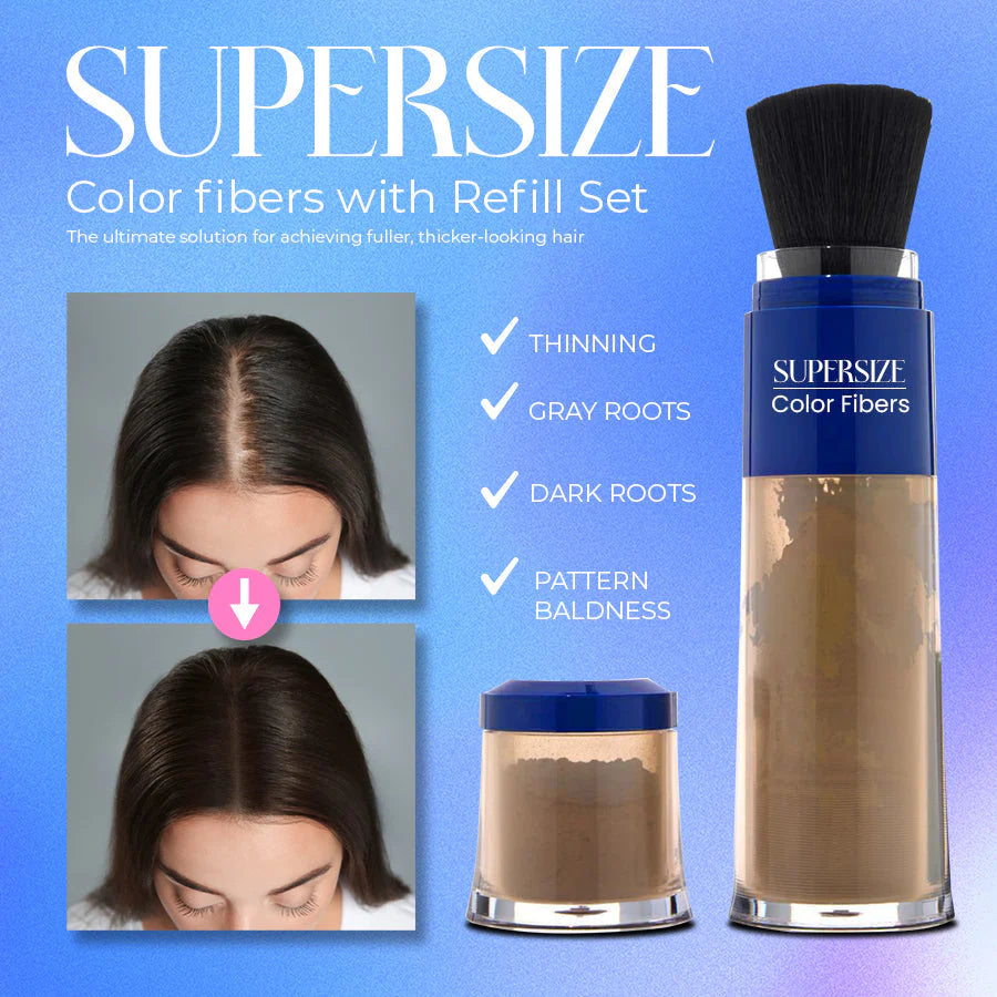 Exclusive No Hair Damage Patent: Supersize Color Fibers with Refill Set