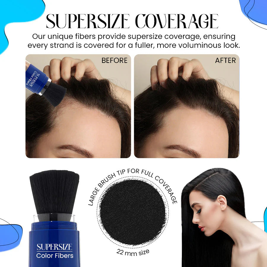 Exclusive No Hair Damage Patent: Supersize Color Fibers with Refill Set