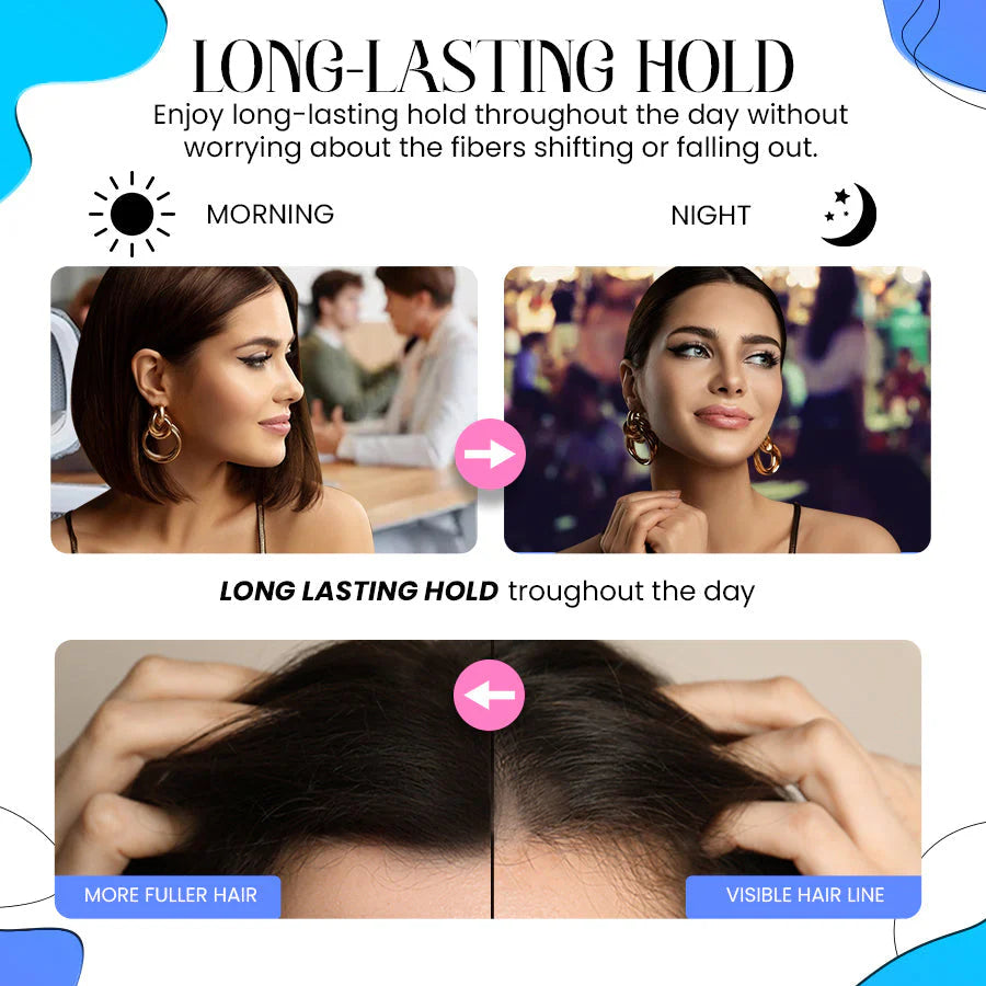 Exclusive No Hair Damage Patent: Supersize Color Fibers with Refill Set