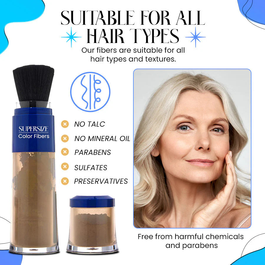 Exclusive No Hair Damage Patent: Supersize Color Fibers with Refill Set