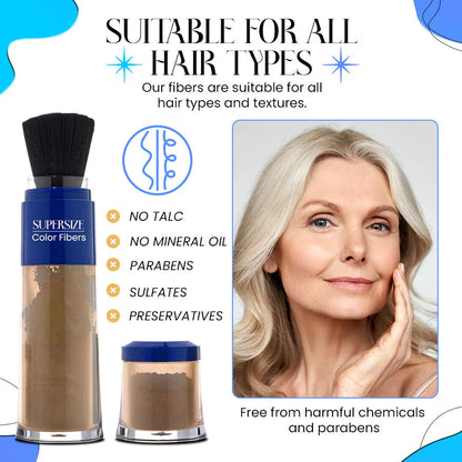 Exclusive No Hair Damage Patent: Supersize Color Fibers with Refill Set