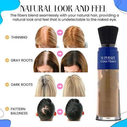 Exclusive No Hair Damage Patent: Supersize Color Fibers with Refill Set